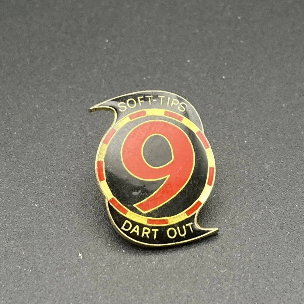 National Dart Association NDA Soft-Tips 9 Dart Out‎ Lapel Hat Pin
